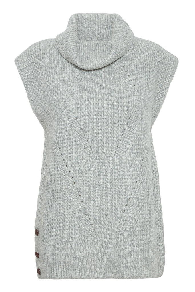 Ichi Mylle Highneck Vest Grey