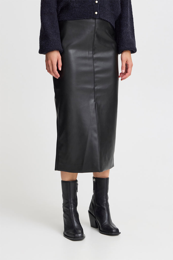 Ichi Comano Leather Skirt