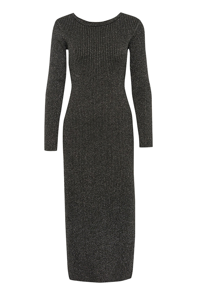 Ichi Cosimo Long Knit Dress Black