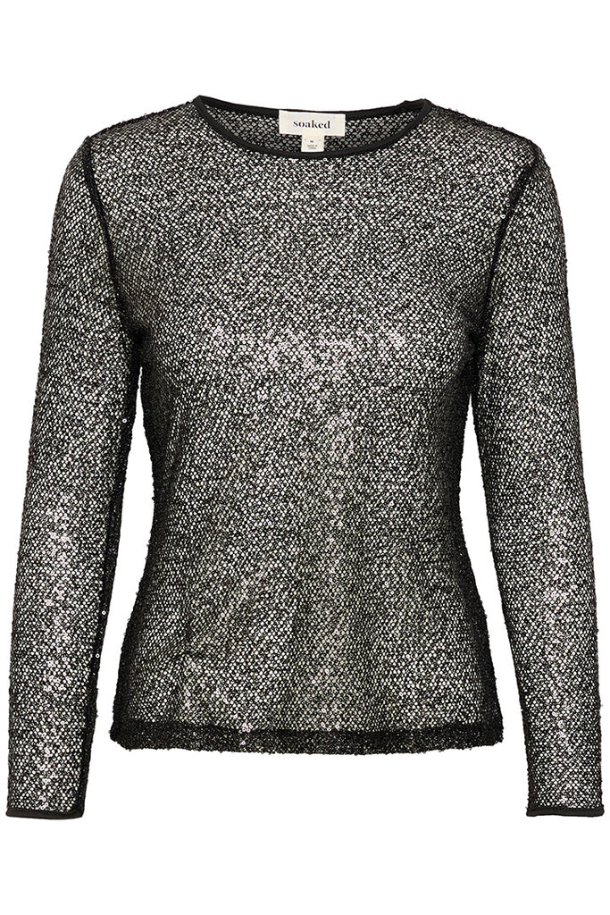 Soaked in Luxury Adea Sequin Blouse Black