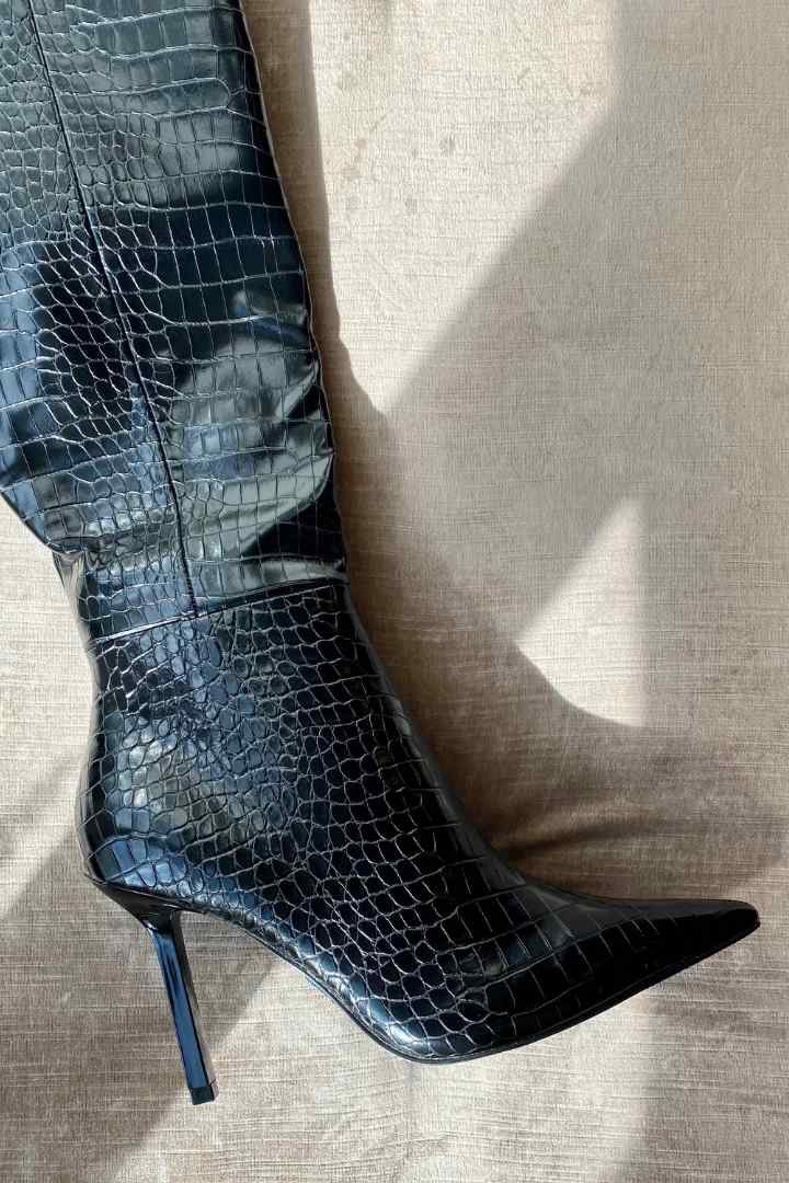 In Stereo Croc Leather Boots willow.ie