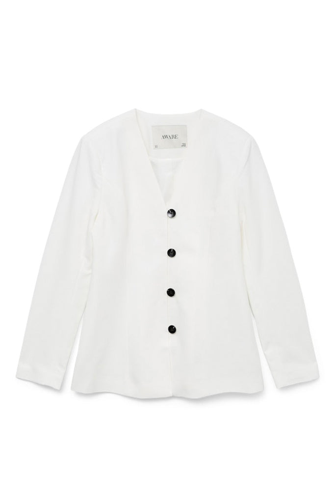 Vero Moda Passi V Neck Fitted Blazer White