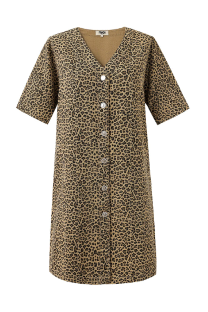 Frnch Aelita Leopard Dress Brown