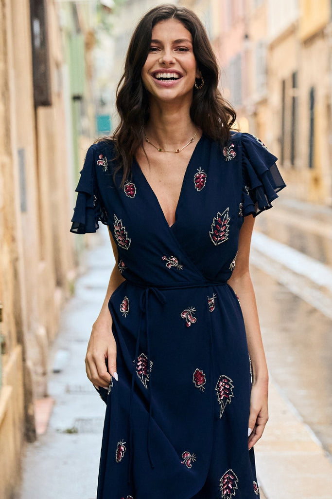 Hope & Ivy Joslin Maxi Wrap Dress