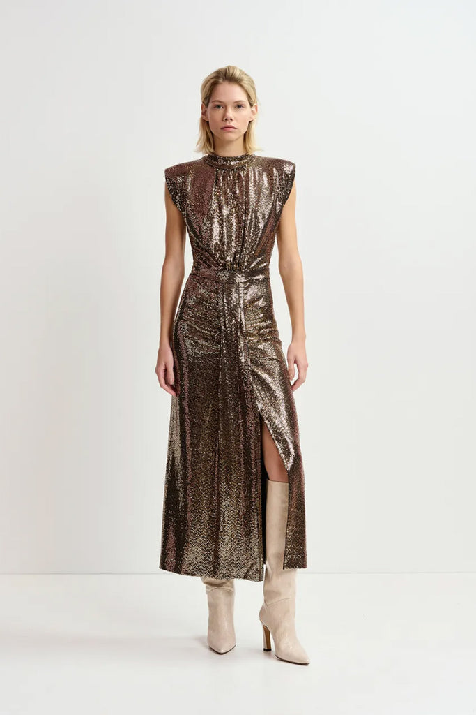 Essential Antwerp Gonnak Fitted Jersey Dress Gold