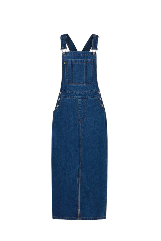 Frnch Selvi Dungaree Dress Blue