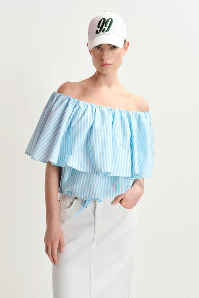 Essential Antwerp Hiebe Striped Off Shoulder Top