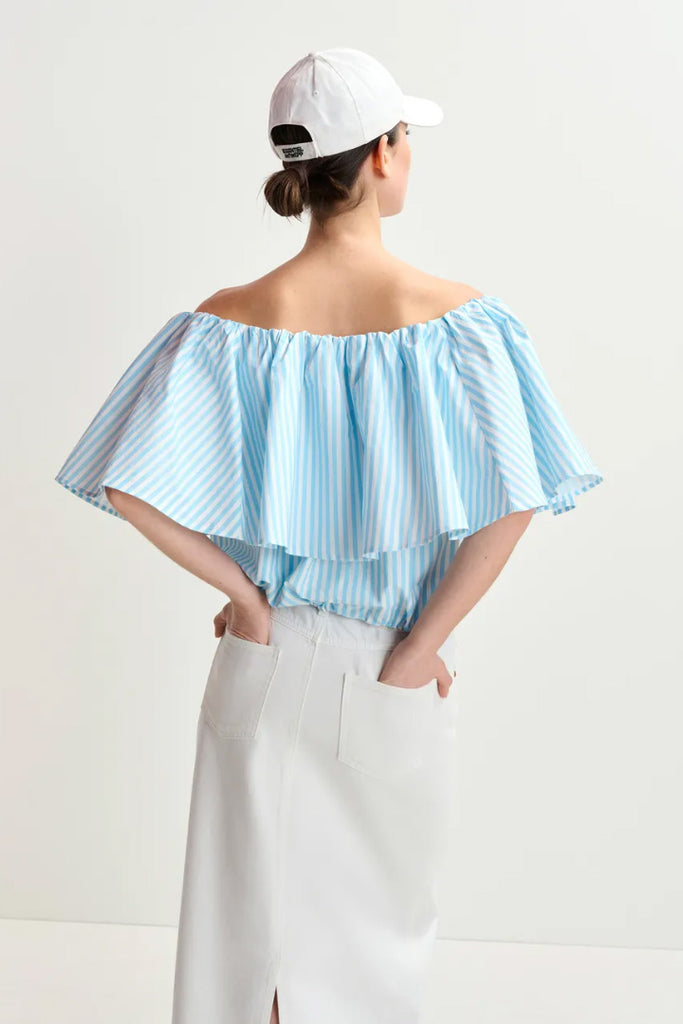 Essential Antwerp Hiebe Striped Off Shoulder Top