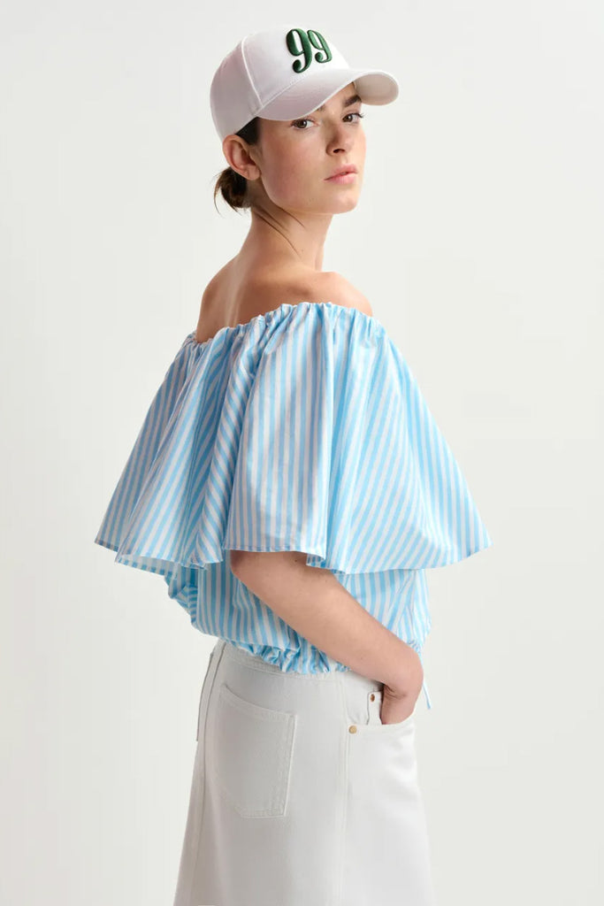 Essential Antwerp Hiebe Striped Off Shoulder Top