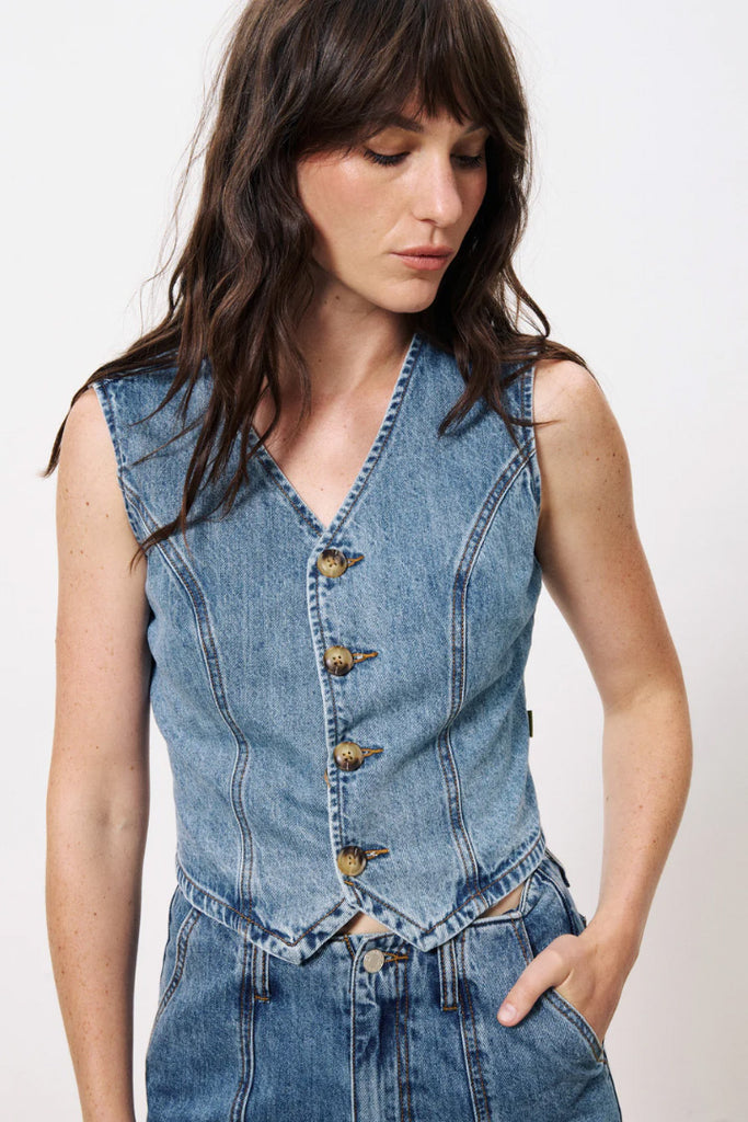 Frnch Carima Denim Waistcoat