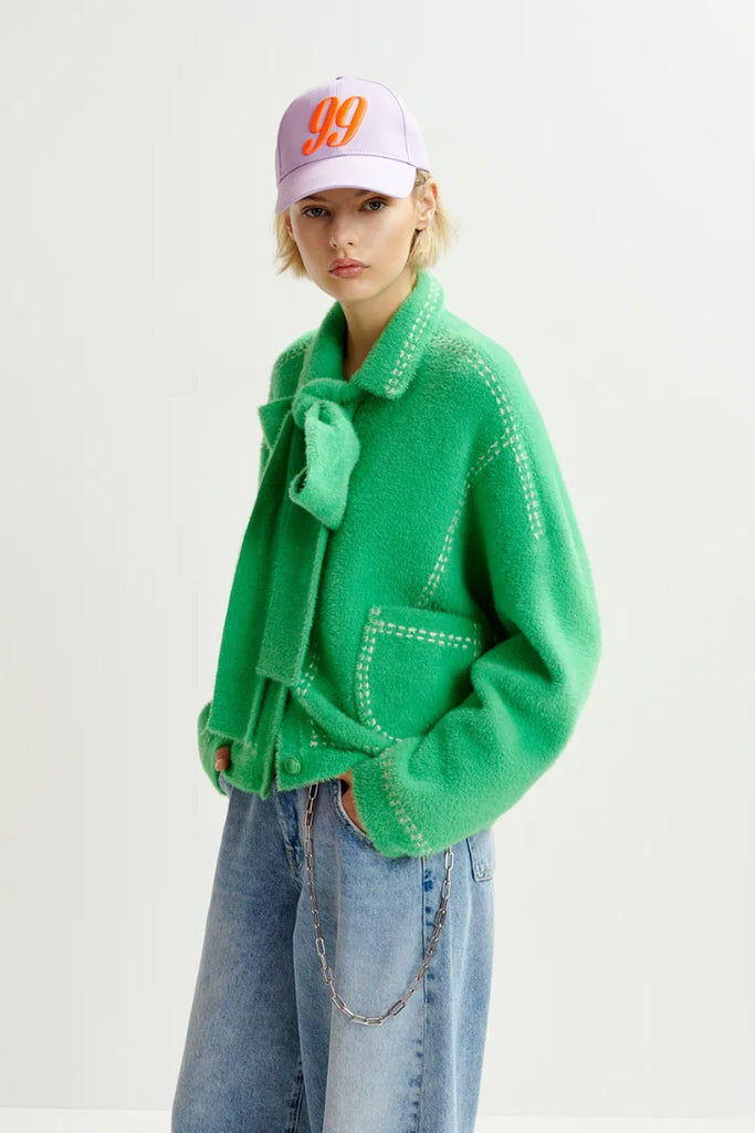 Essential Antwerp Hoops Cardigan with Bow