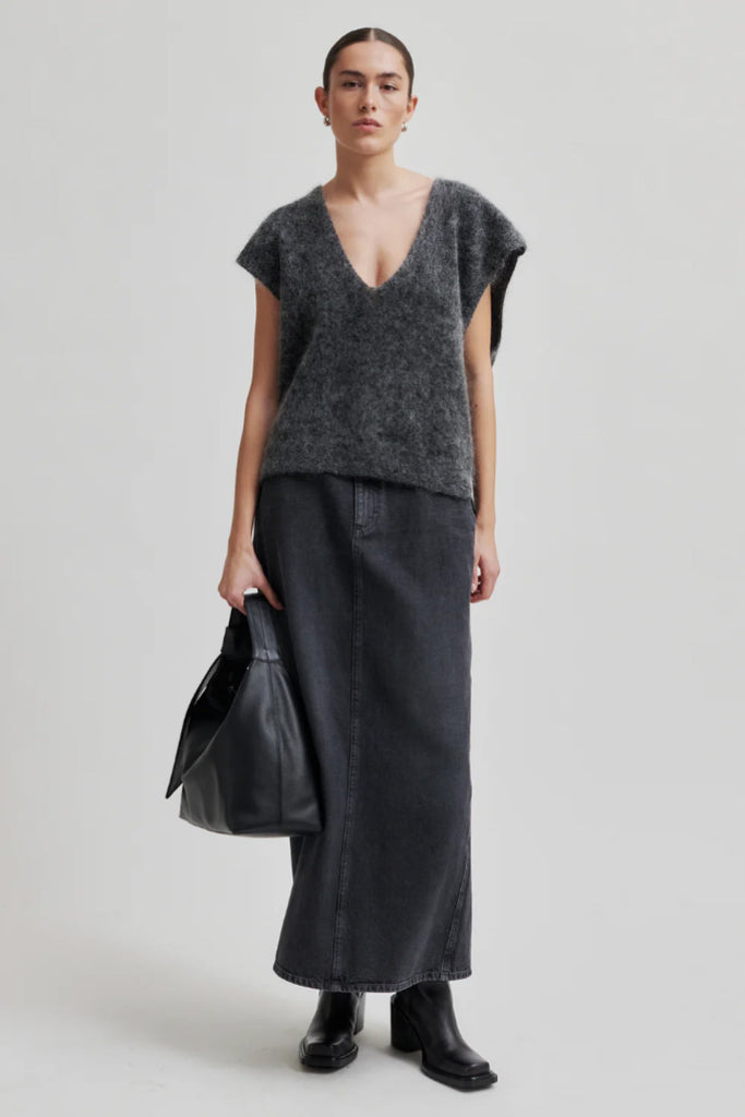 SECOND FEMALE Andorra Denim Long Skirt