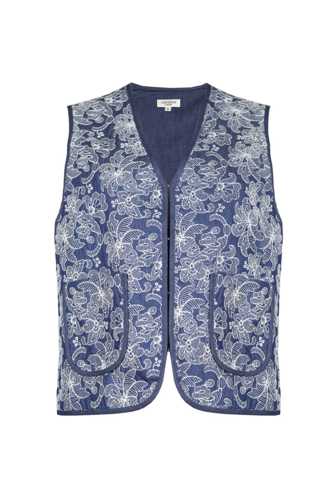 Jovanna Seb Denim Waistcoat Blue