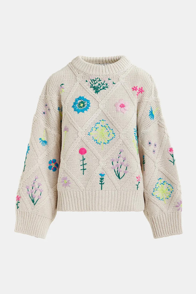 Essential Antwerp Hadream Embroidered Pullover Cream