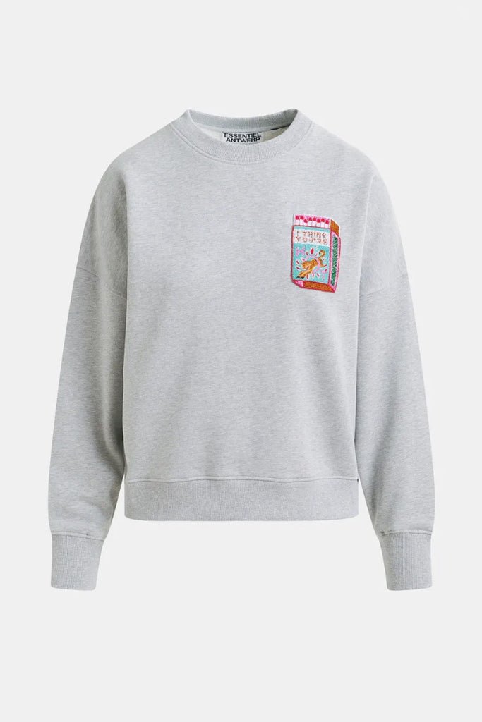 Essential Antwerp Hallumettes Embroidered Sweat Grey