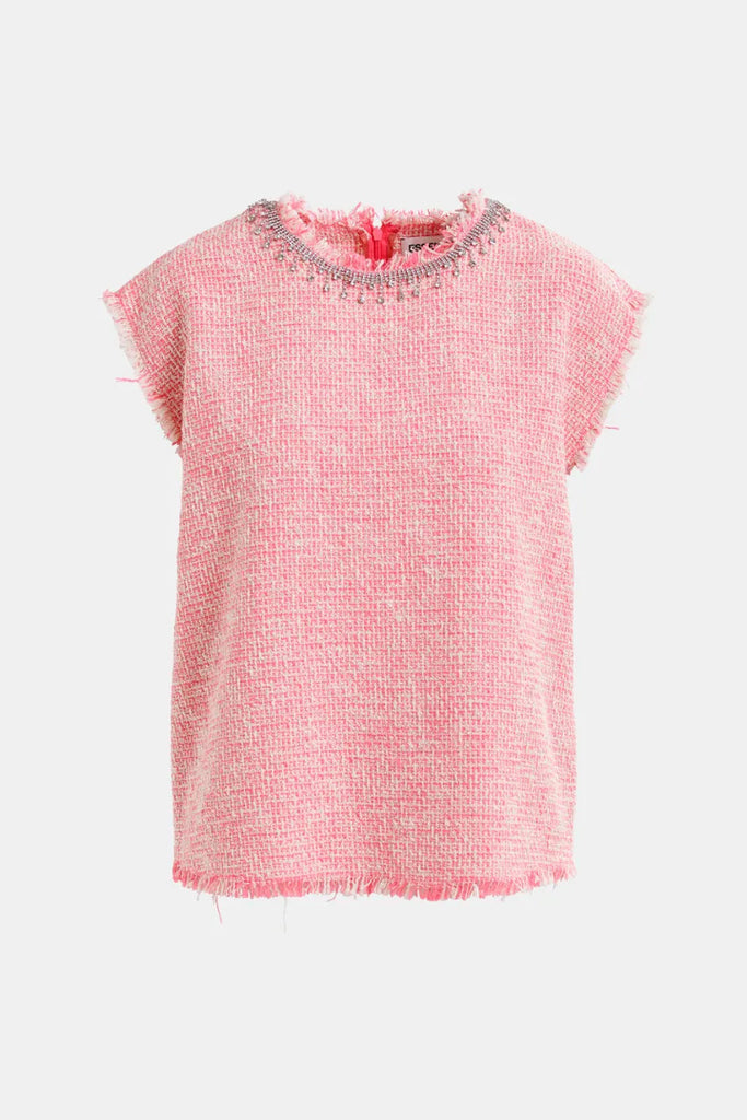 Essential Antwerp Honduras Rhinstone Trim Top Pink