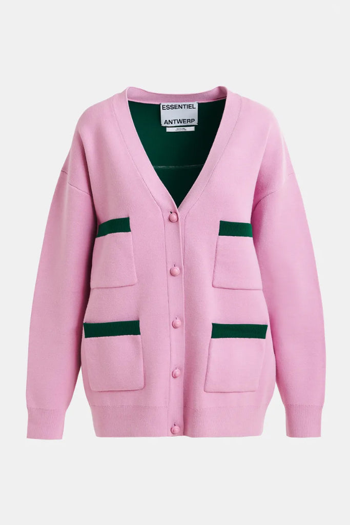 Essential Antwerp Homer Knitted Cardigan Pink