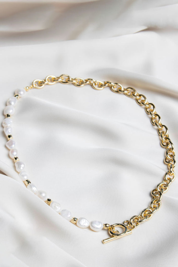 Olia Brittany Necklace Baroque Pearl Gold OS