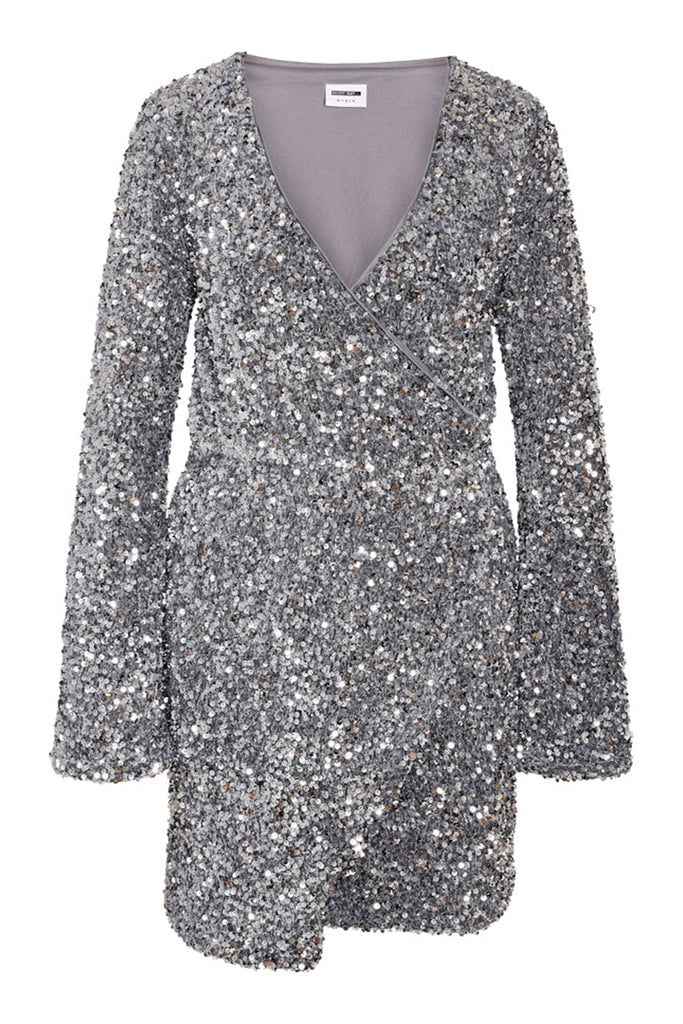 Noisy May Mia Sequin Dress Silver