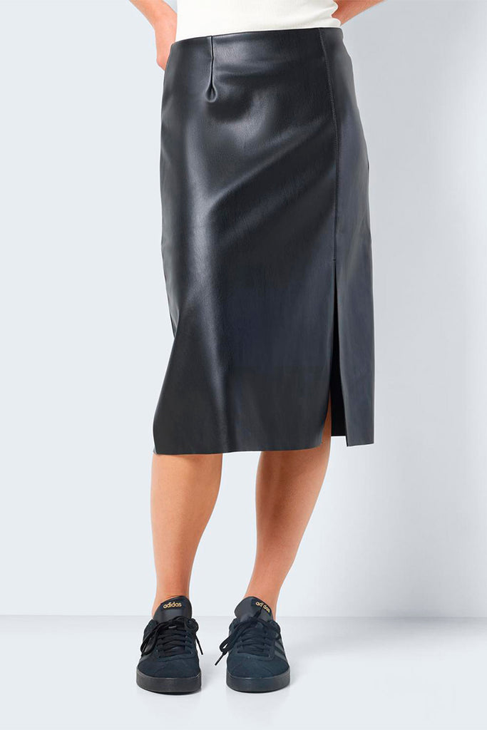 Noisy May Clara Slit Midi Skirt Black