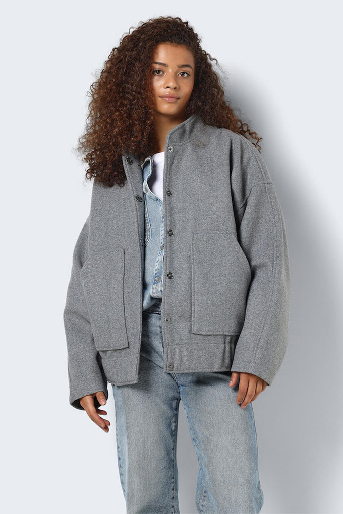 Noisy May Halston Bomber Jacket Grey