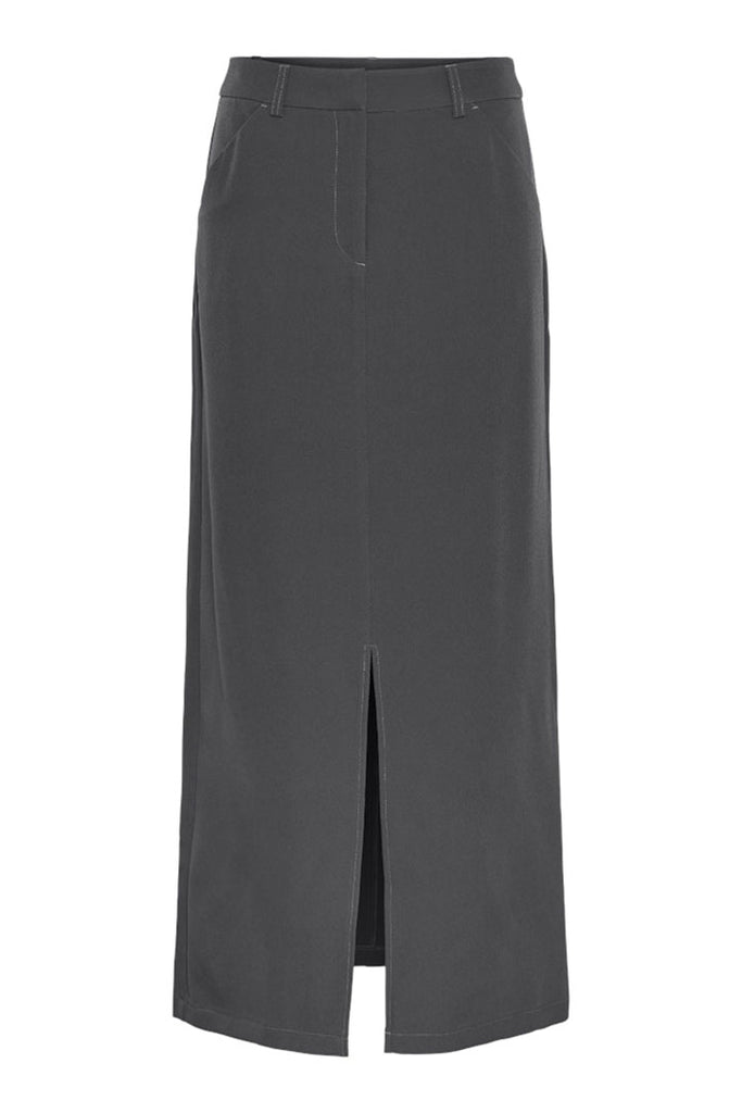 Pieces Bozzy Highwaisted Ankle Skirt Grey