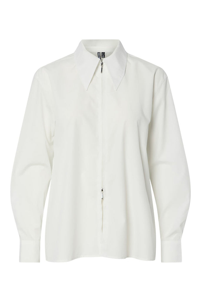 Pieces Nancy zip shirt White