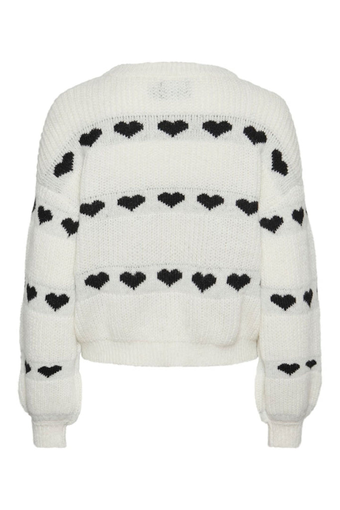 Pieces Nove O-Neck Heart Knit