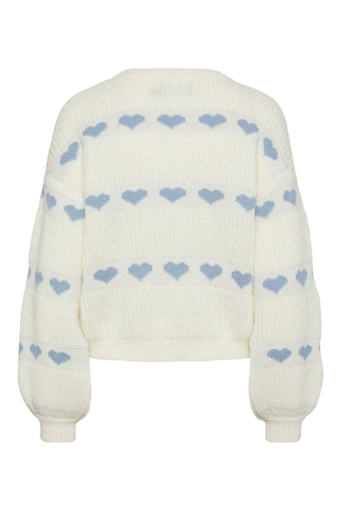 Pieces Nove O-Neck Heart Knit