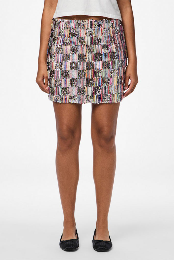 Pieces Naina Short Sequin Skirt