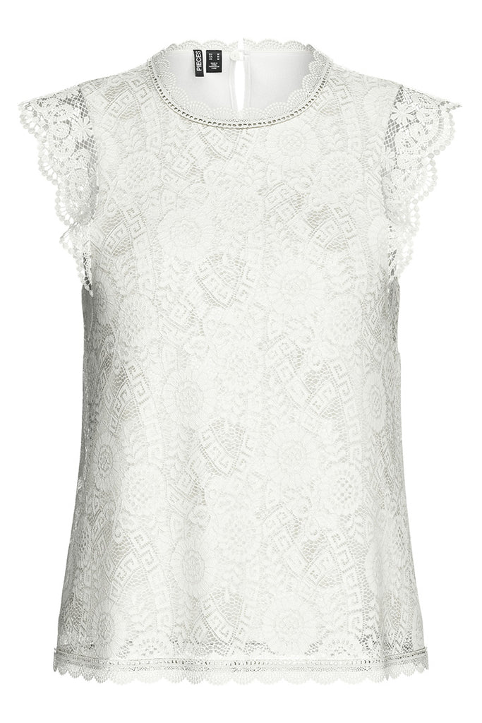 Pieces Colline Lace Top White