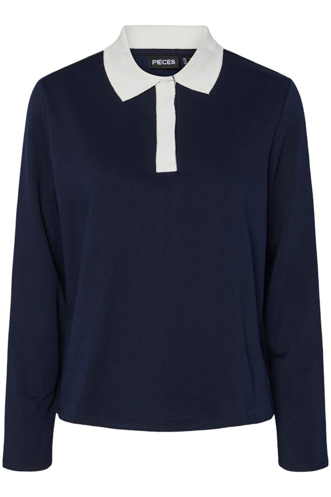 Pieces Tinori Polo Sweatshirt Navy