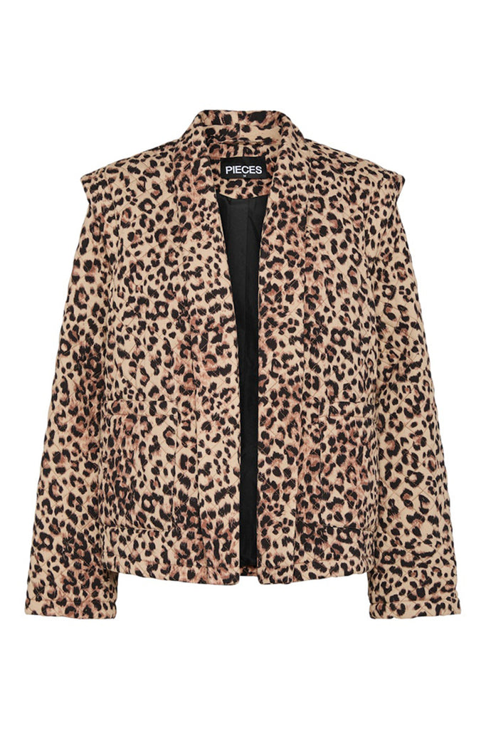 Pieces Saroline Leopard Jacket Black