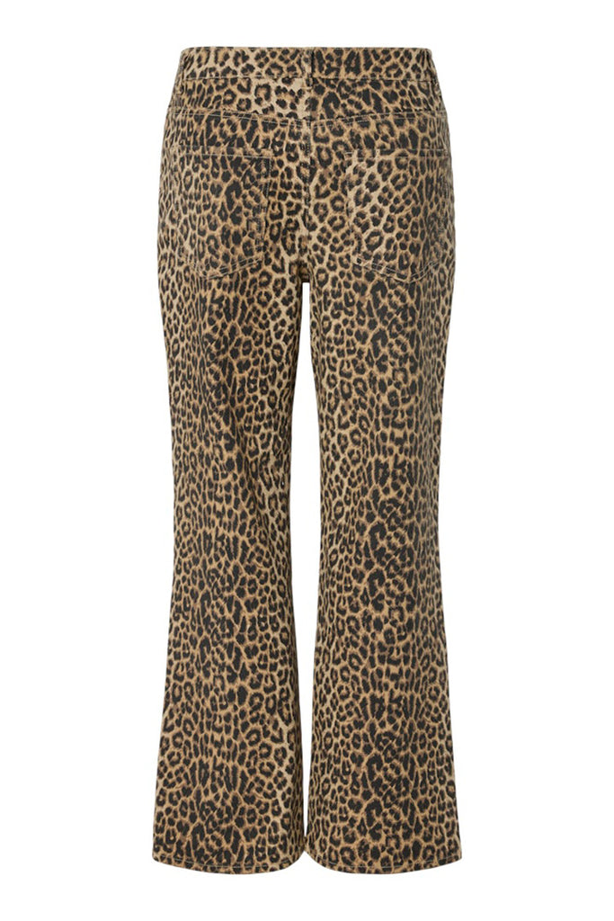 Pieces Salume Cropped Leopard Jeans