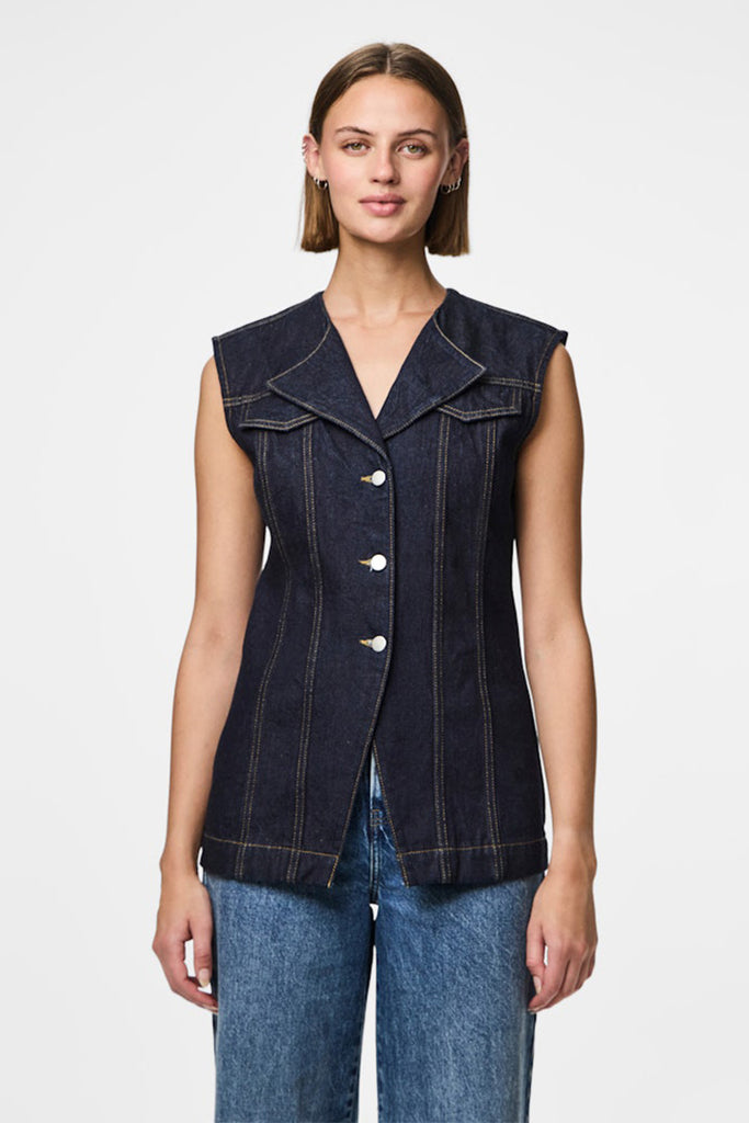 Pieces Nua Fitted Denim Vest