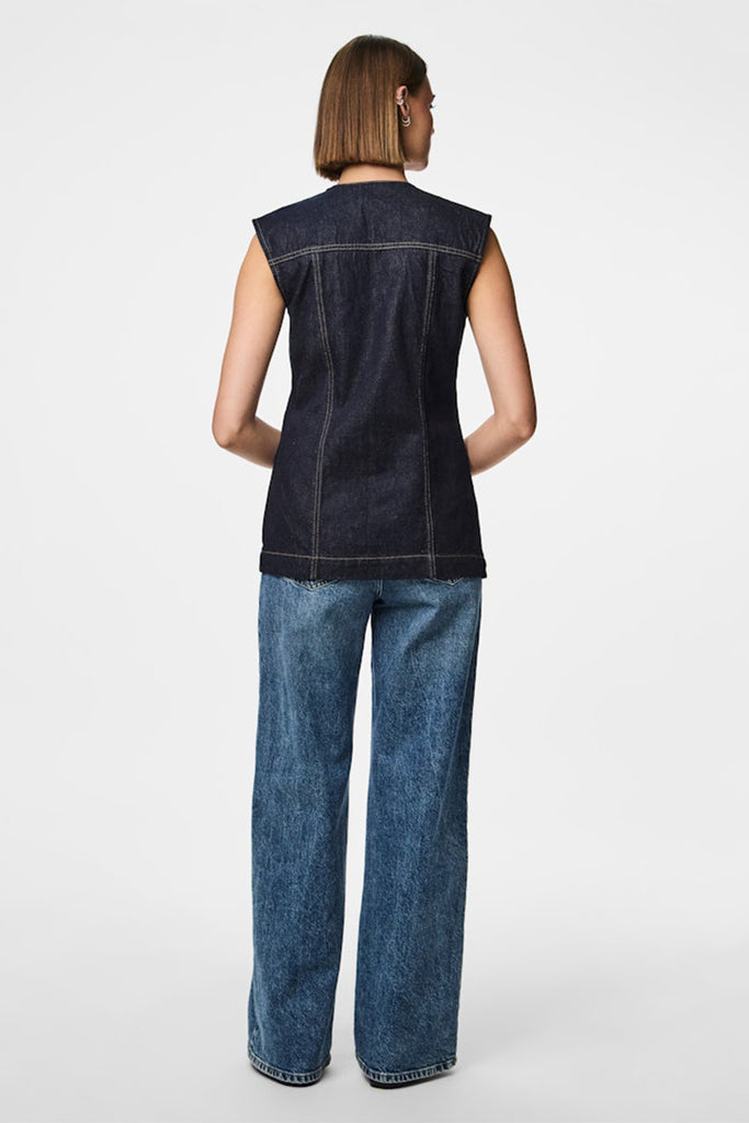 Pieces Nua Fitted Denim Vest