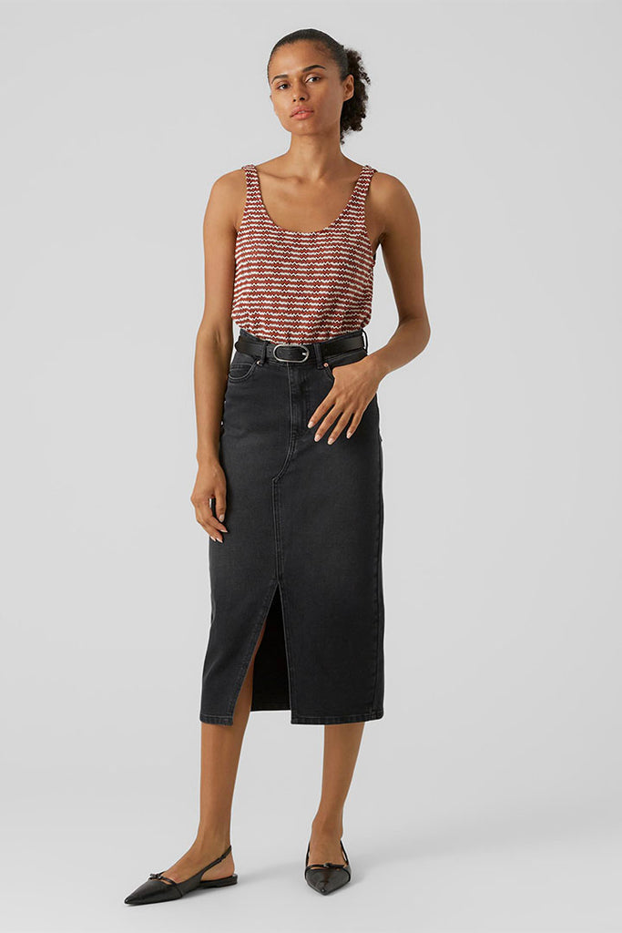 Vero Moda Veri High Waist Denim Skirt Black