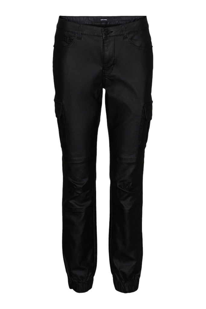 Vero Moda Ivy Coated Cargo Ankle Pants Black