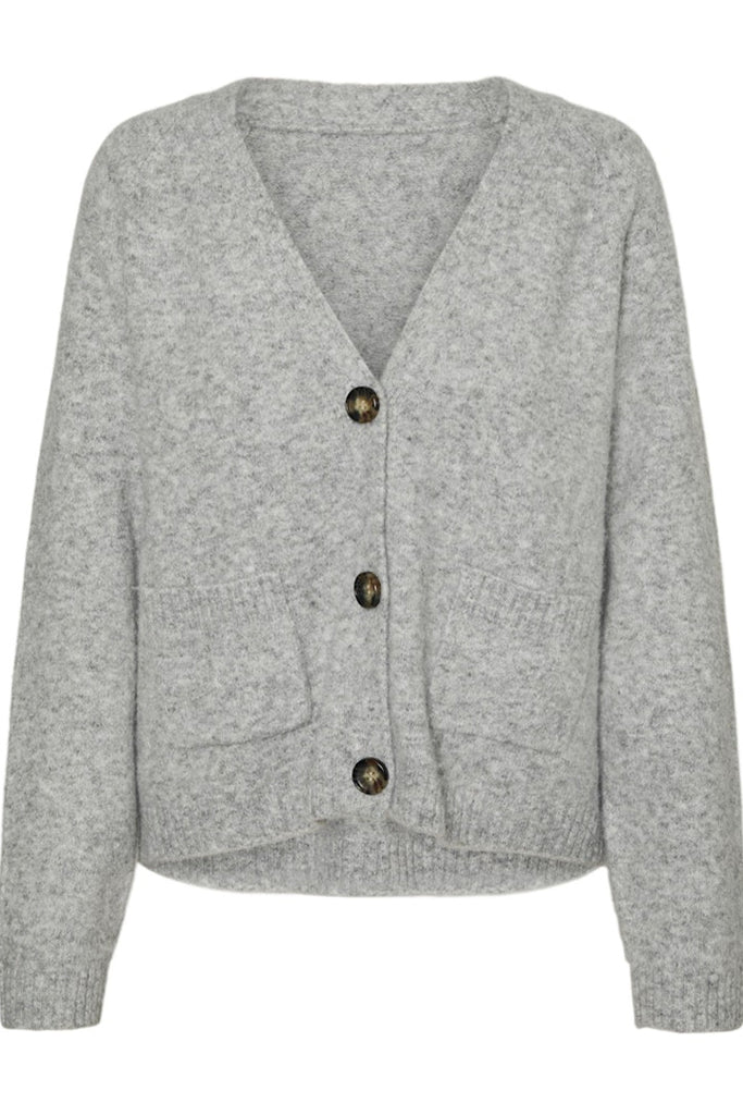 Vero Moda Boom V-Neck Button Cardigan Grey