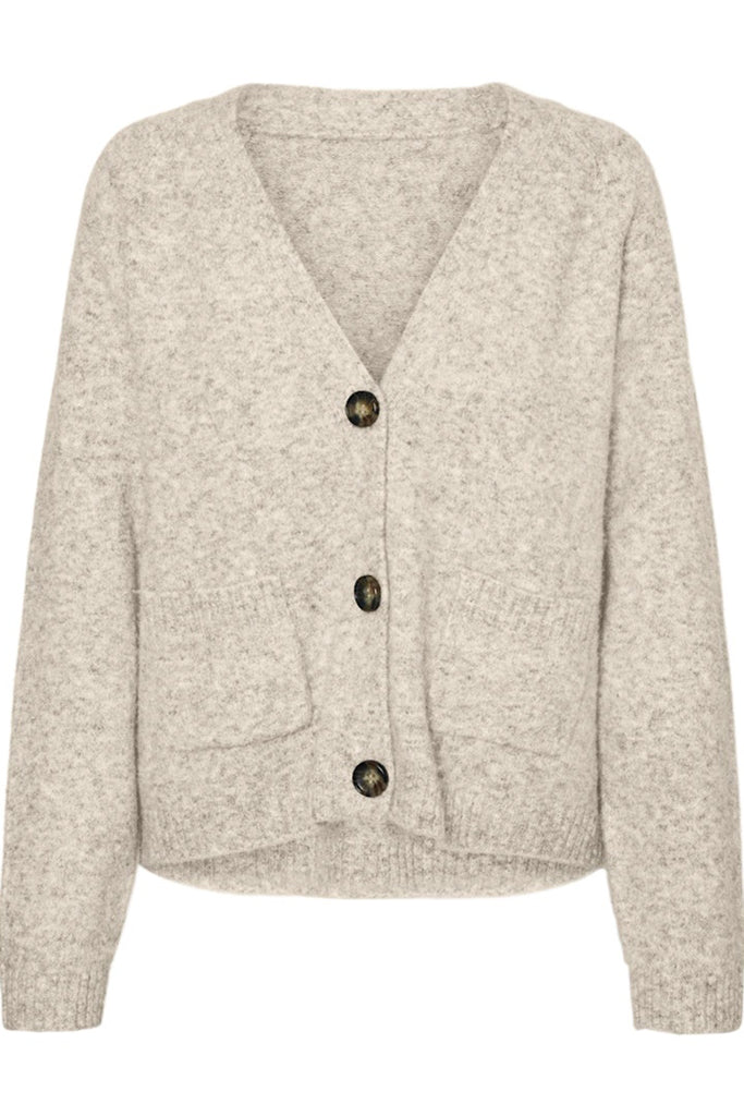 Vero Moda Boom V-Neck Button Cardigan Cream