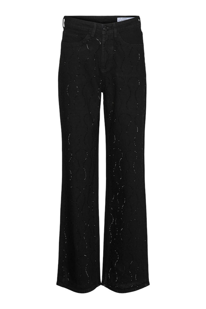 Vero Moda Tessa High Rise Rhine Wide Leg Jeans Black