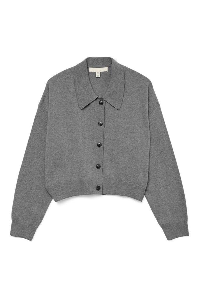 Vero Moda Blair Polo Neck Cardigan Grey