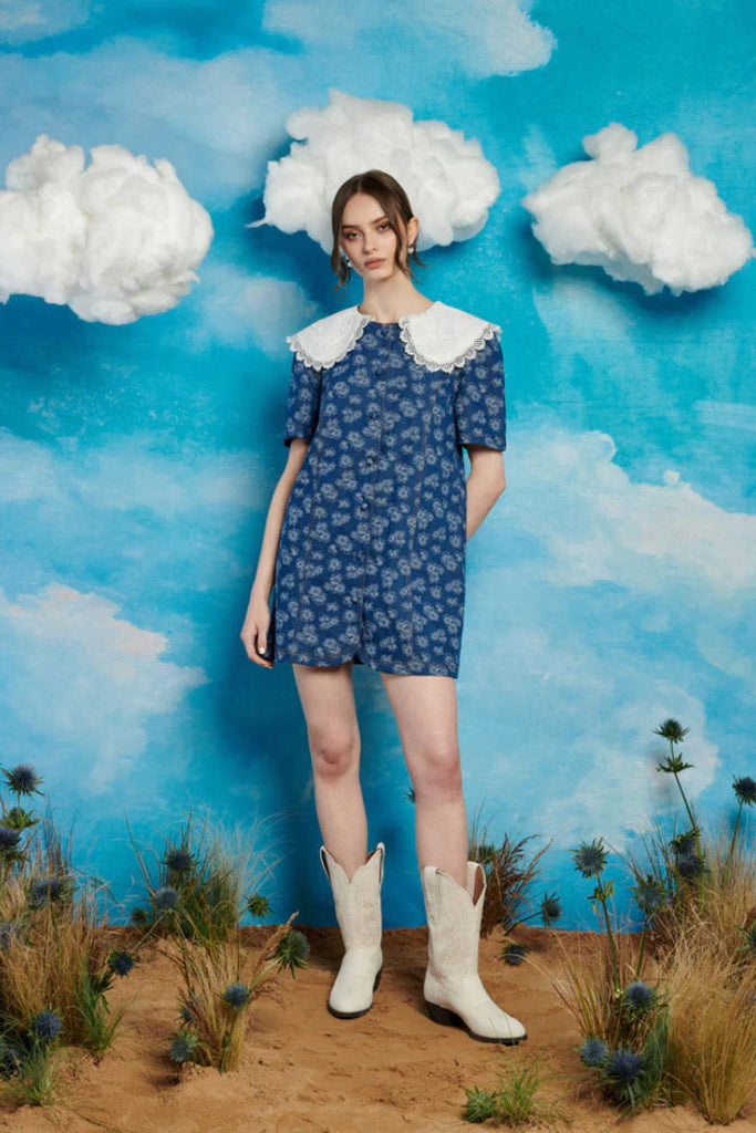 Sister Jane Wildflower Denim Mini Dress