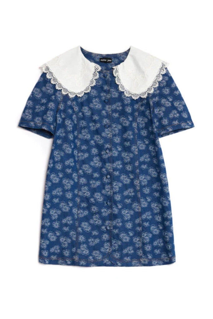 Sister Jane Wildflower Denim Mini Dress