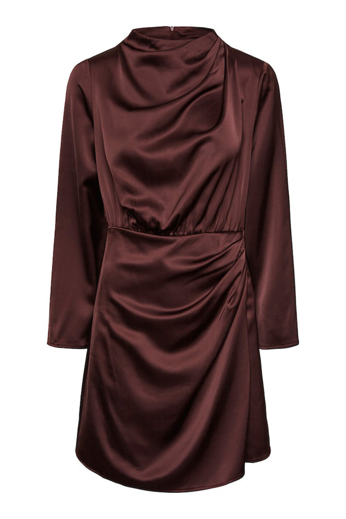 YAS Bista Long Sleeve Mini Dress Burgundy