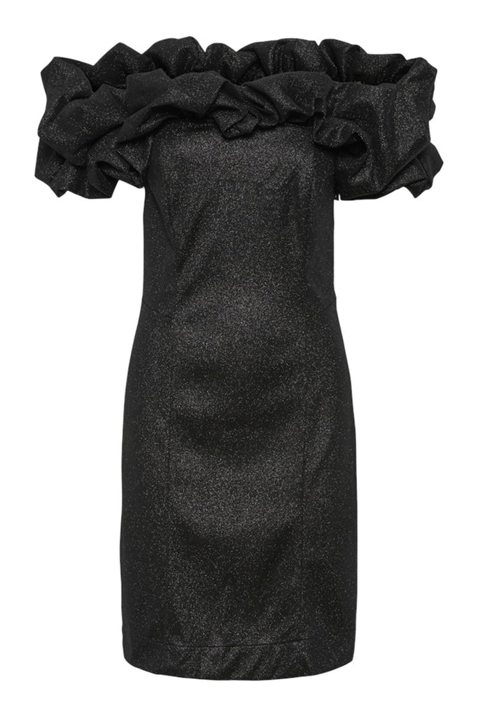 YAS Carrie Shimmer Mini Dress Black