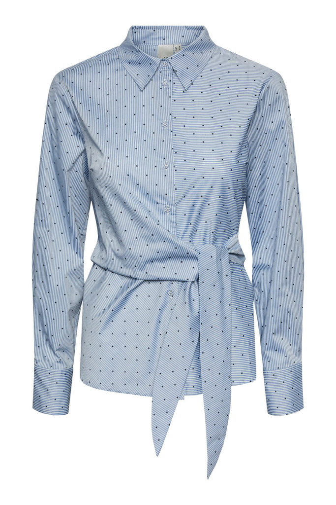 YAS Estima Tie Shirt Blue