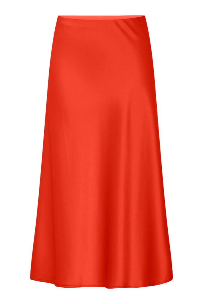 YAS Pella HW Midi Skirt Red