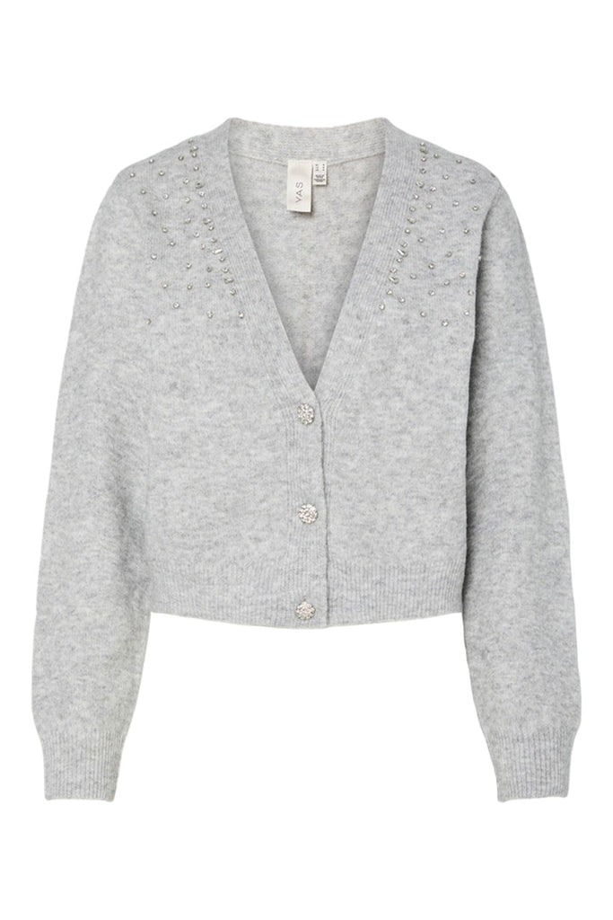 YAS Stone Knit Cardigan Grey