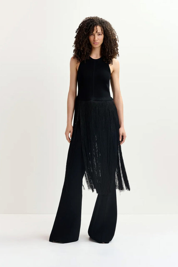 Essential Antwerp Gabbers Fringe Top Black